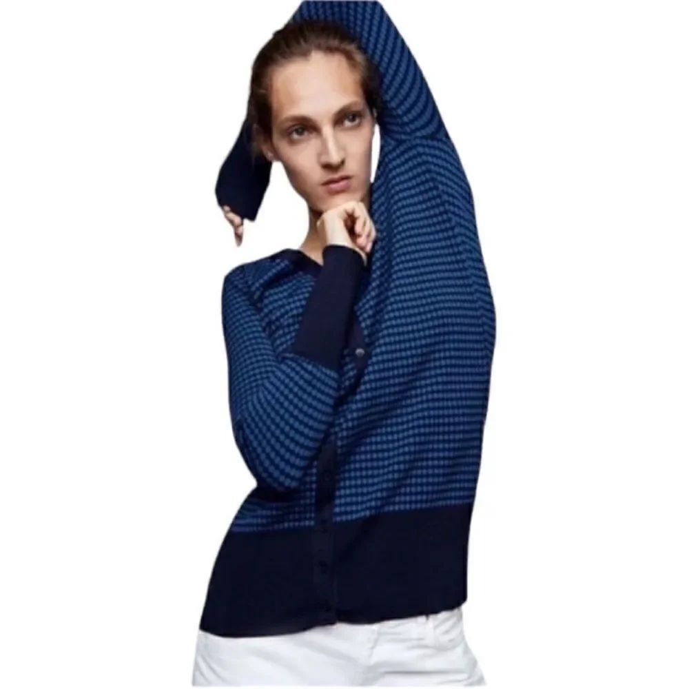Zara Black & Blue Knit Cardigan(Size Small)